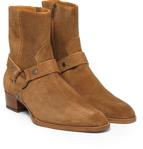 the harness ysl boots|saint laurent brown suede boots.